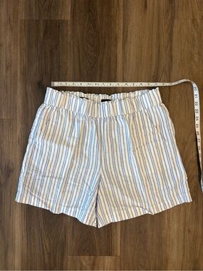Talbots Women’s Blue and White Striped Elastic Waist Shorts